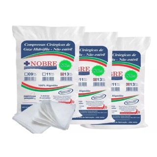 Kit 3 Compressa De Gaze 13 Fios Não estéril com 720 gramas em Oferta na Shopee