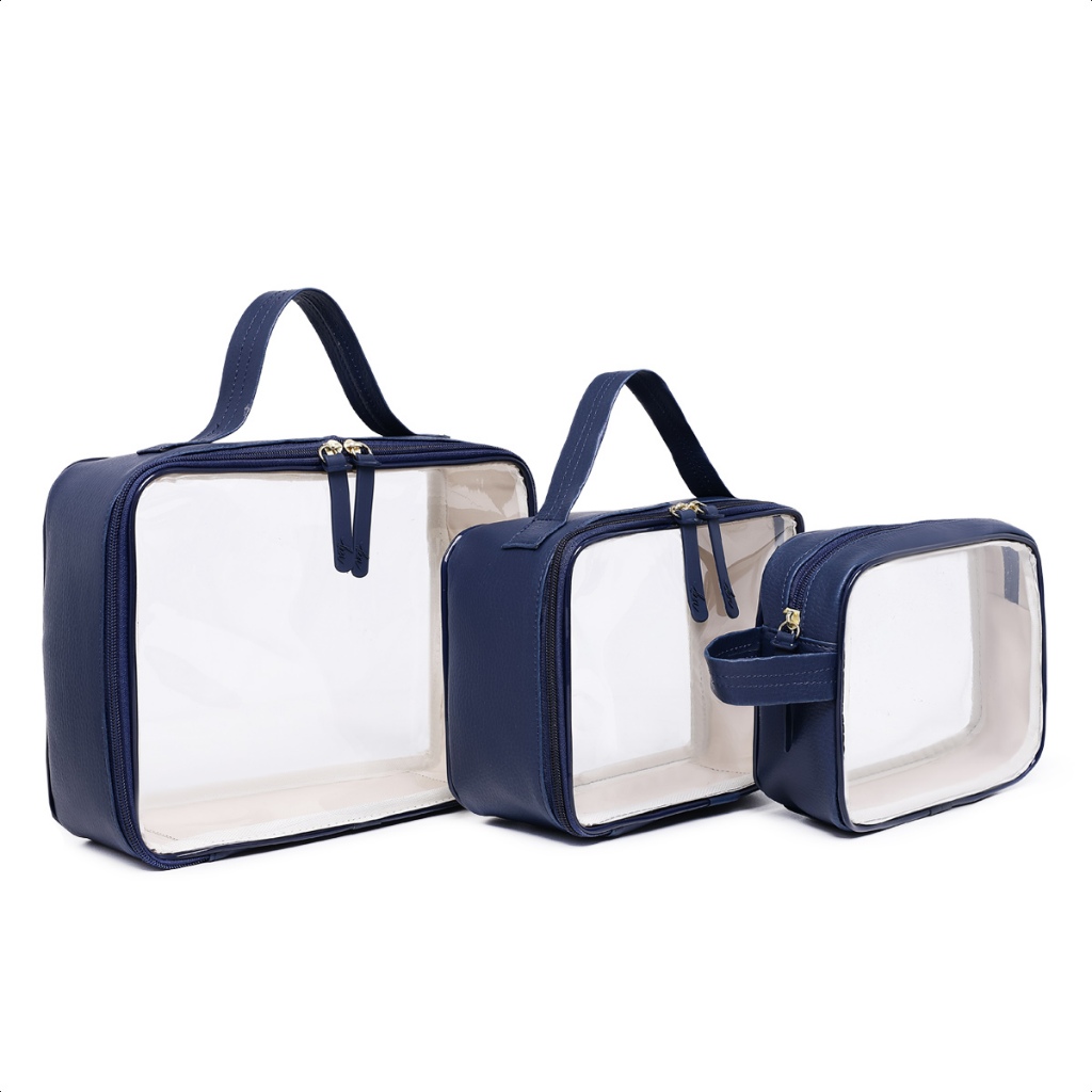 Kit 3 Necessaire/ Transparente P M G/Organizadores/ Envio Imediato/Mais
