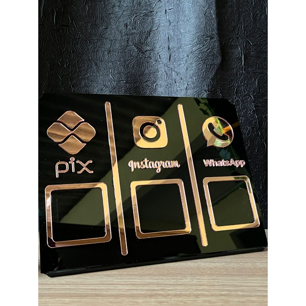 Display Placa 3 Em 1 Whatsapp Pix Instagram Qr Code