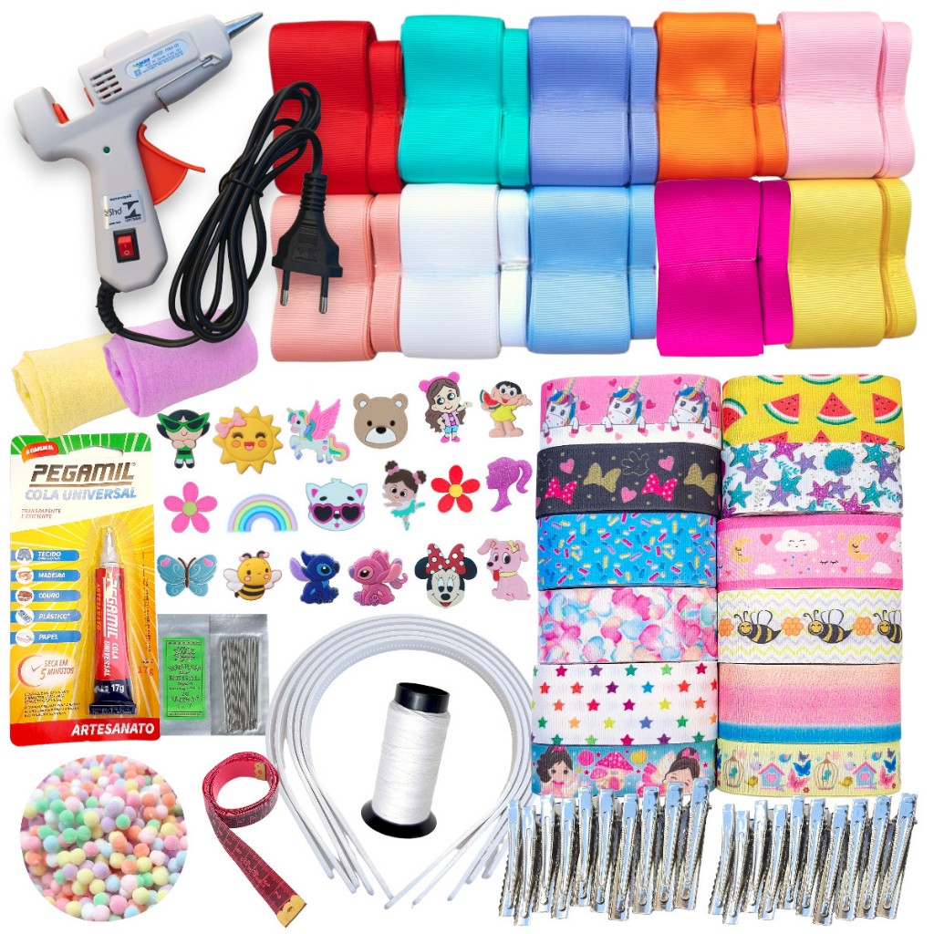 Kit Laceira Iniciante Material Completo Fitas Gorgorão com Pistola em Oferta na Shopee