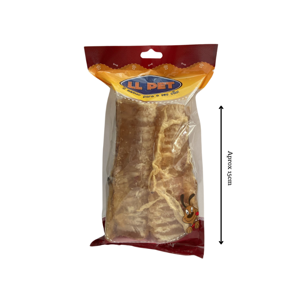 Petisco Natural Traqueia Bovina LL PET Pacote com 2 Unidades