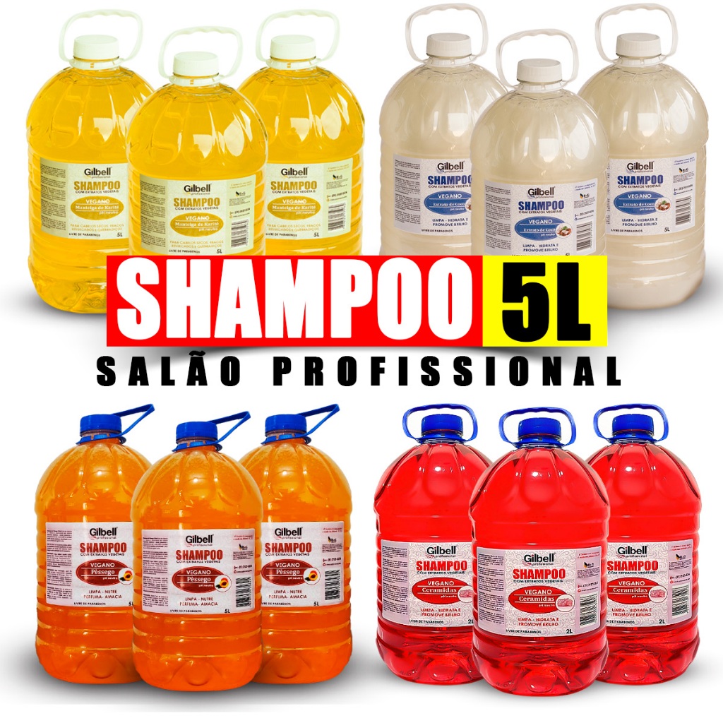 Shampoo 5 Litros Neutro Profissional Salão De Beleza Livre De Parabenos Extratos Naturais em Oferta na Shopee