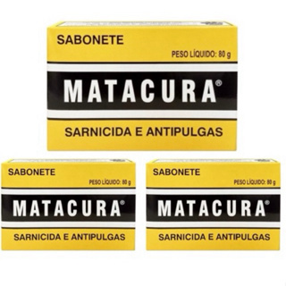 Kit C/3 Und Matacura Sabonete Sarnicida e Antipulgas 80g em Oferta na Shopee