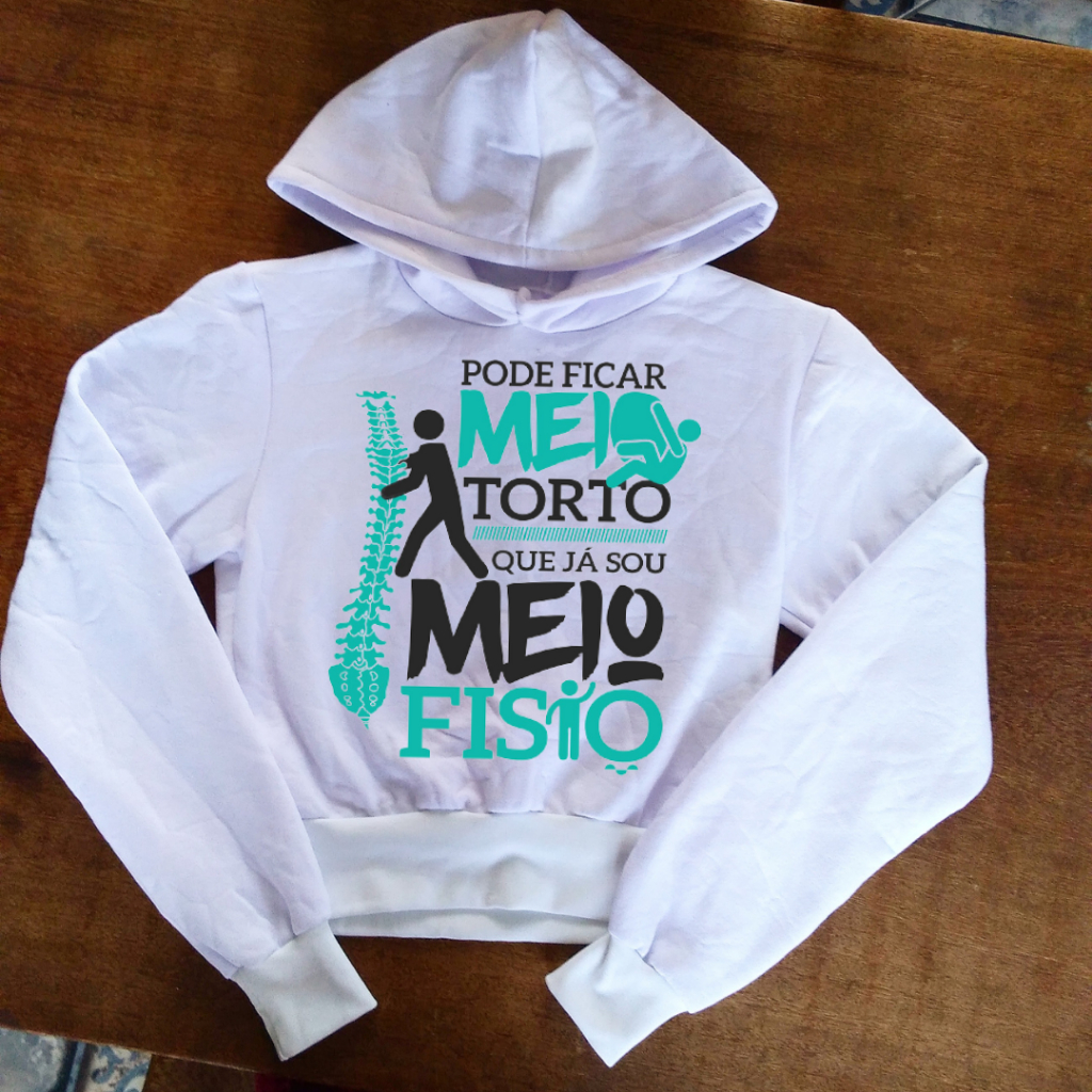 Blusa Já sou Meio Fisio Fisioterapeuta - Moletom Cropped Feminino