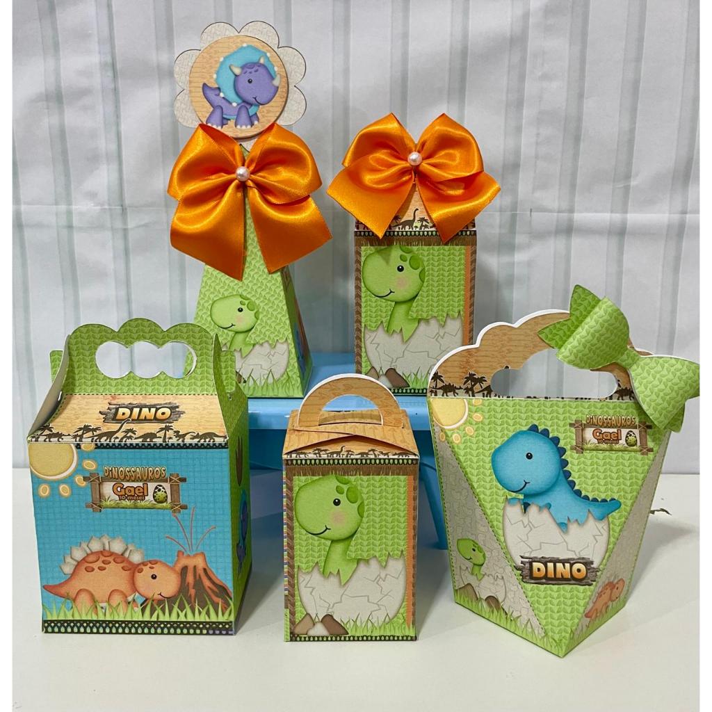 Kit Festa Caixinhas Personalizadas Dinossauro, baby, cute Aniversário