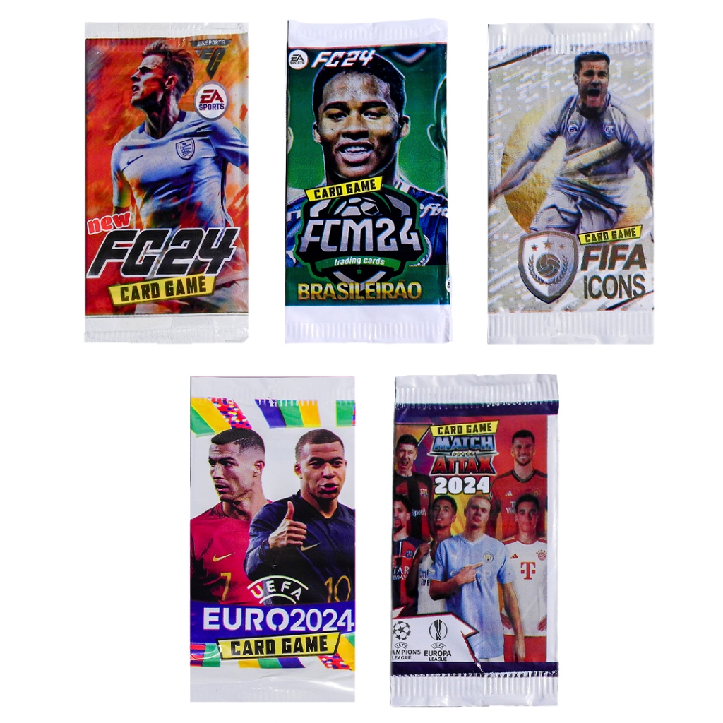 KIT 200 CARDS SORTIDOS DE FUTEBOL - FIFA, FIFA ICONS, BRASILEIRÃO, CHAMPIONS E EUROCOPA