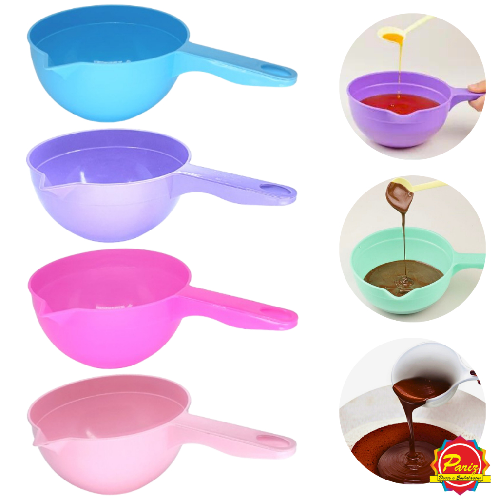 KIT 4 a 20 Panelinha 850ml Confeitaria Derretedeira de Chocolate - LSC Toys