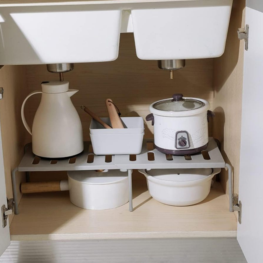 Prateleira Organizadora Extensível Multiuso  para Utensílios de Cozinha Suporte para Temperos/Sapatos/Utensílios