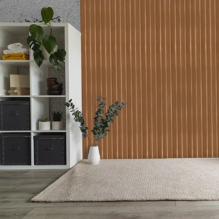 KIT COM 25 REVESTIMENTOS PAINEL RIPADO EM MDF 50X11 CM AUTO COLANTE