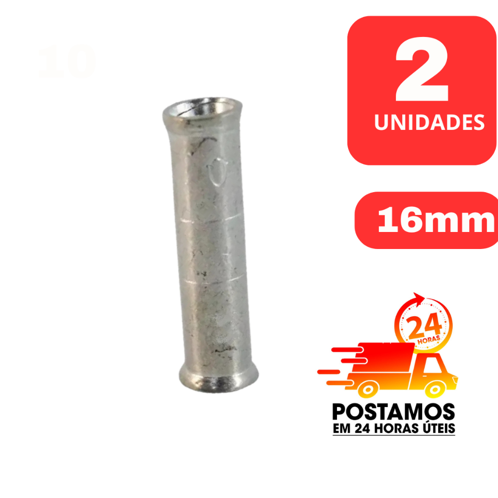 2 Luva de Emenda Tubular de Compressão para cabo 16mm (2 unidades)