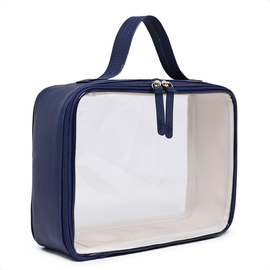 Maleta Necessaire Transparente G Organizadora De Maquiagens em Oferta na Shopee