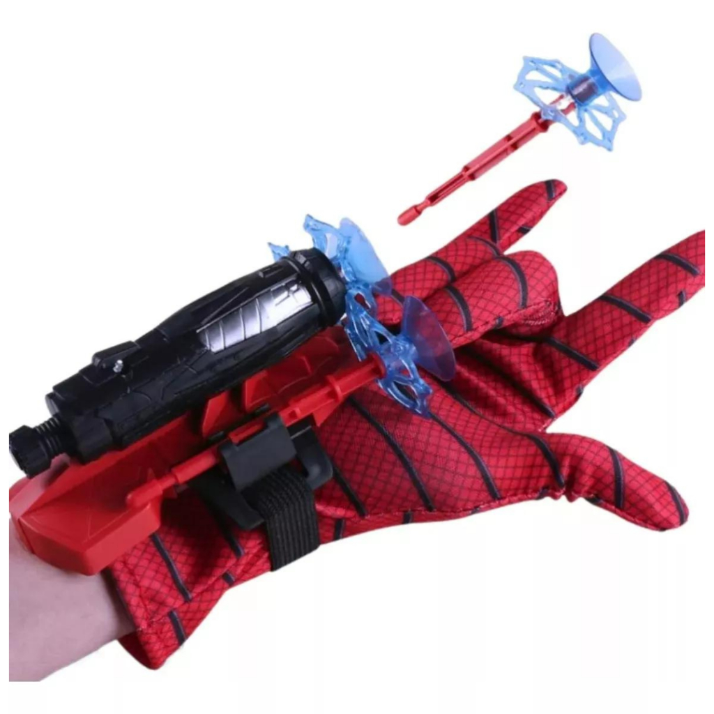 Luva Lança Dardos Homem Aranha Infantil Spider Menino Super Herói  Vingadores Lança Téia