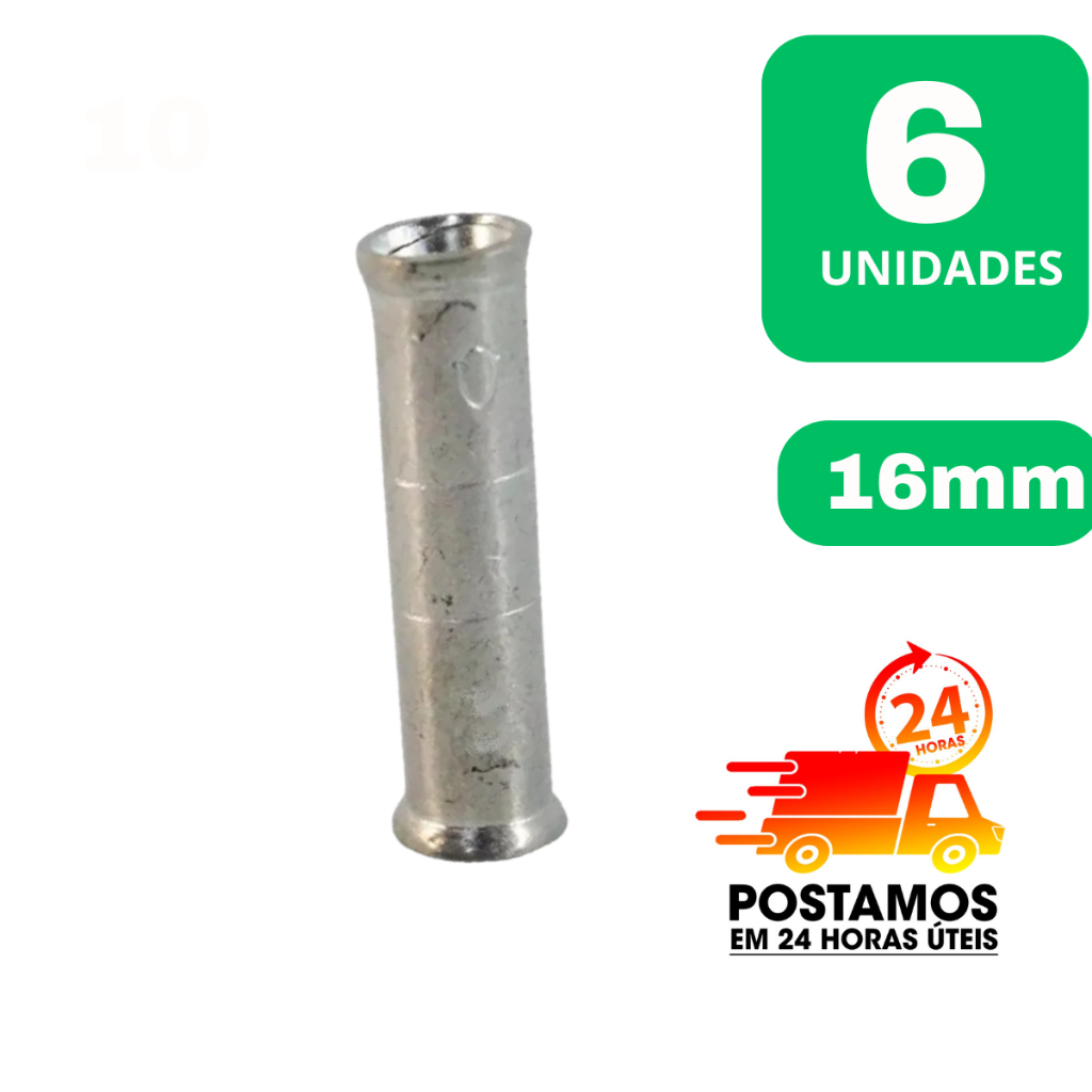 6 Luva de Emenda Tubular de Compressão para cabo 16mm (6 unidades)