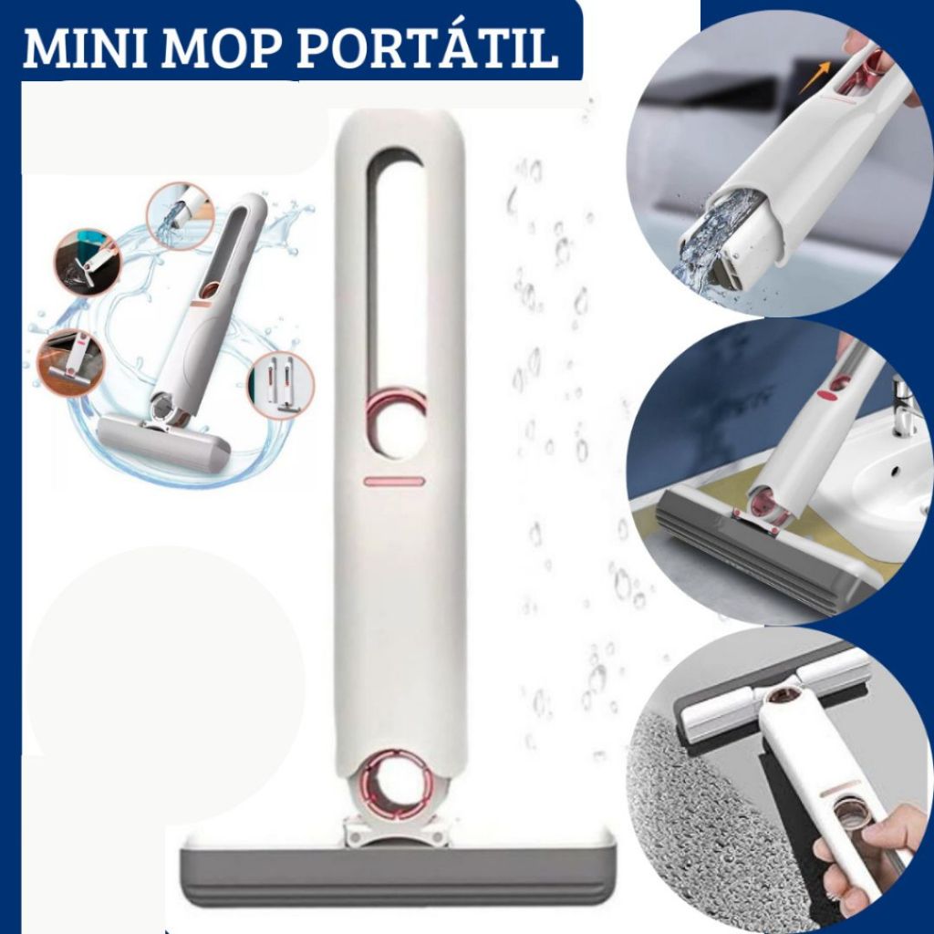Mini Esfregão Absorvente Mop Portátil  Mop Limpeza Multifuncional