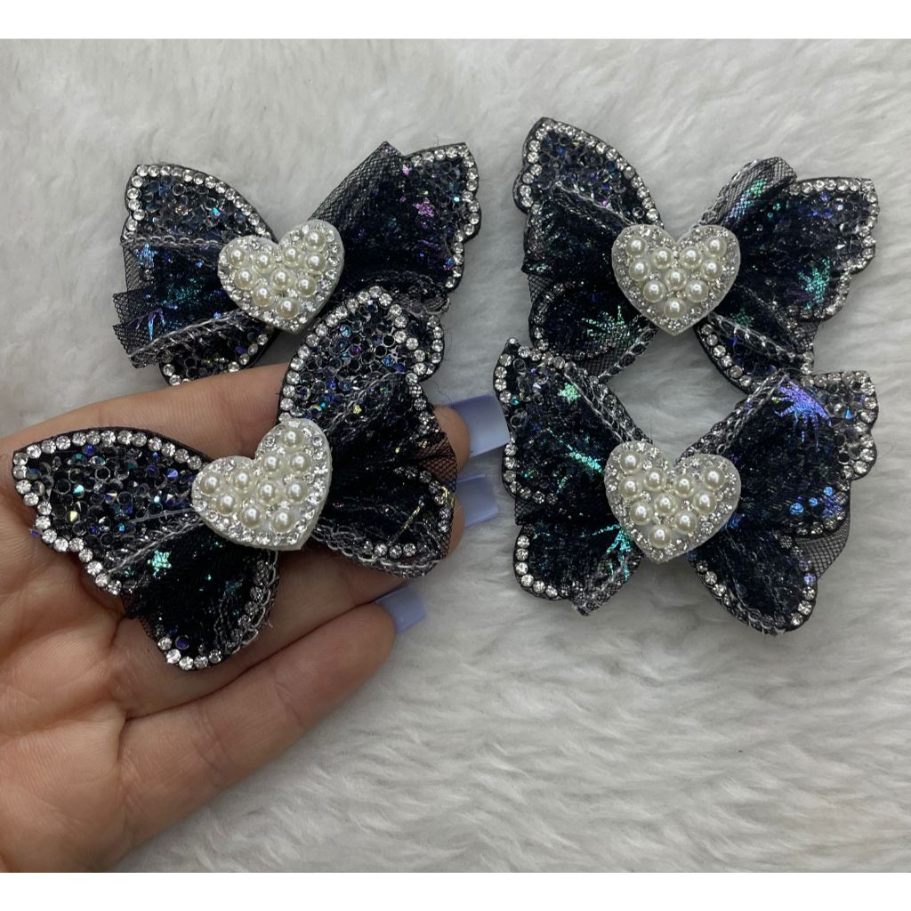 Apliques para Laço Borboleta com Perola kit 10 pçs laço infantil Presilhas