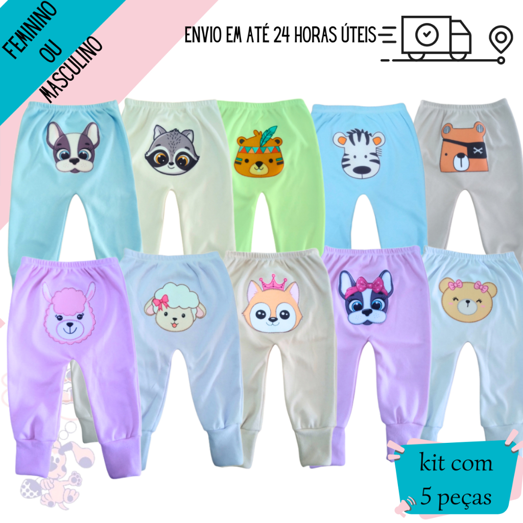 kit 5 pçs mijão silk vira pé 100% algodão estampa no bubum