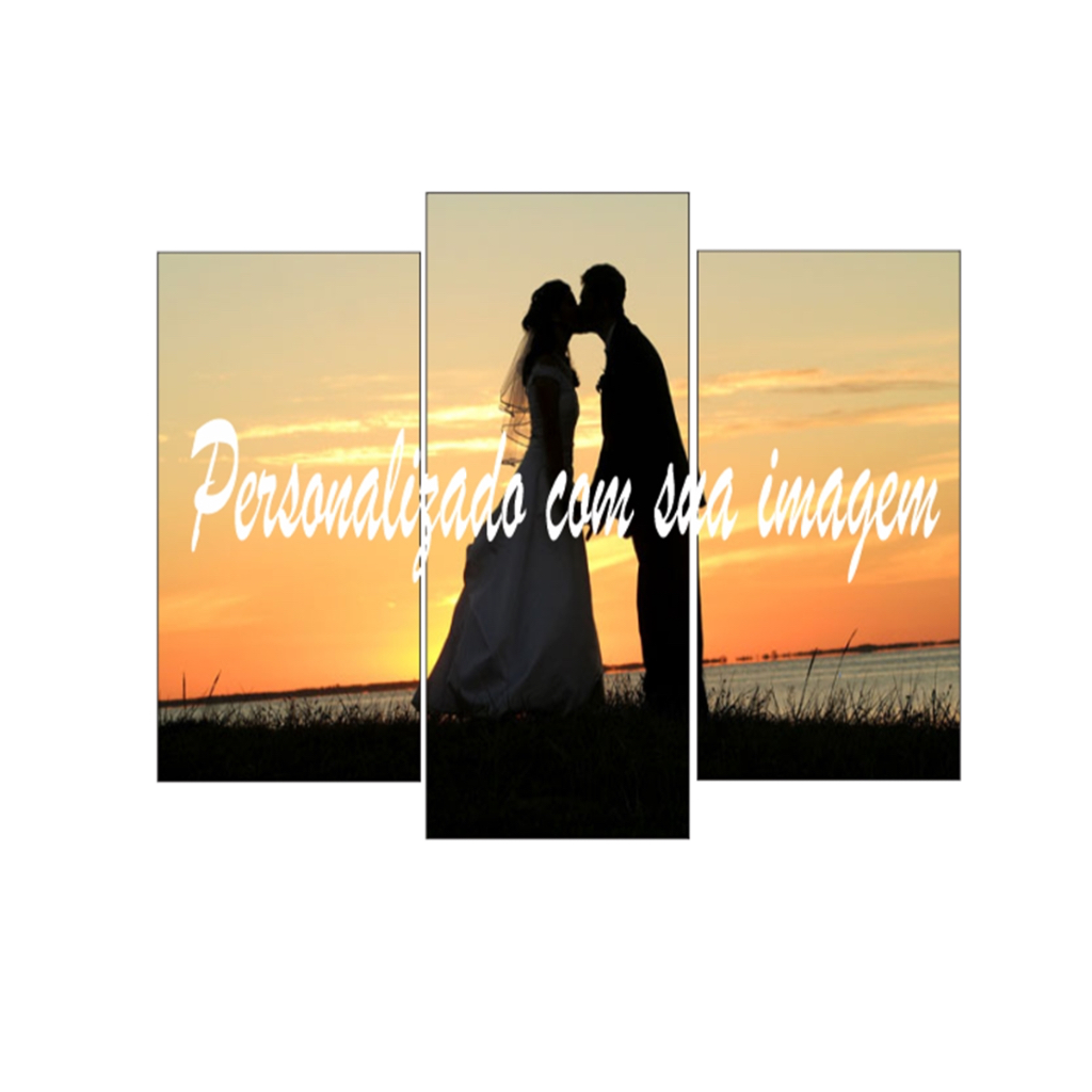 Quadro decorativo mosaico Grande 3 peças personalizado sua Foto Qualquer Imagem SuaLogo Casal em Oferta na Shopee