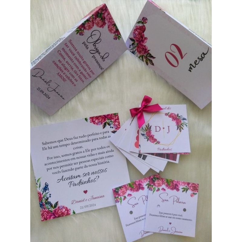 Manual Padrinhos - Tags mesa - Convites - Personalizados