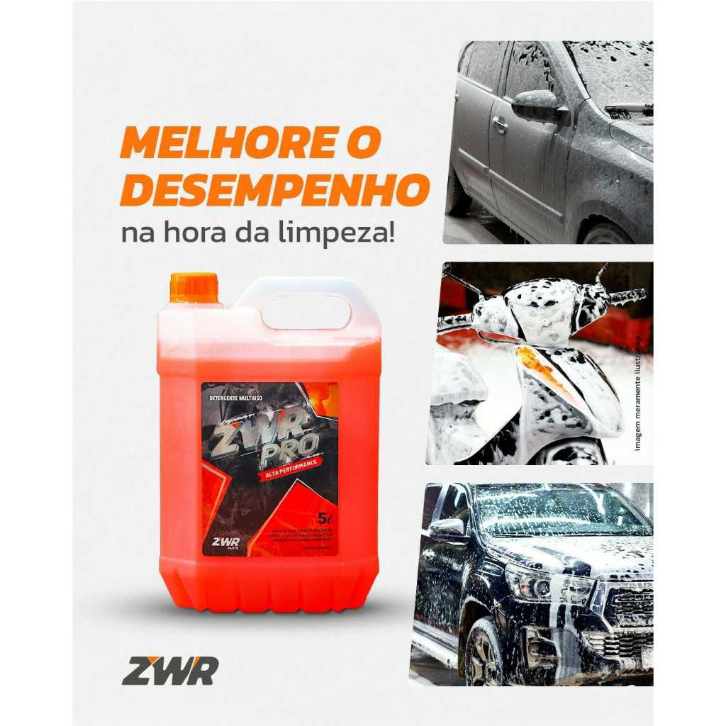 Shampoo Detergente Zwr Pro Limpeza Motos Off Road 5 Litros