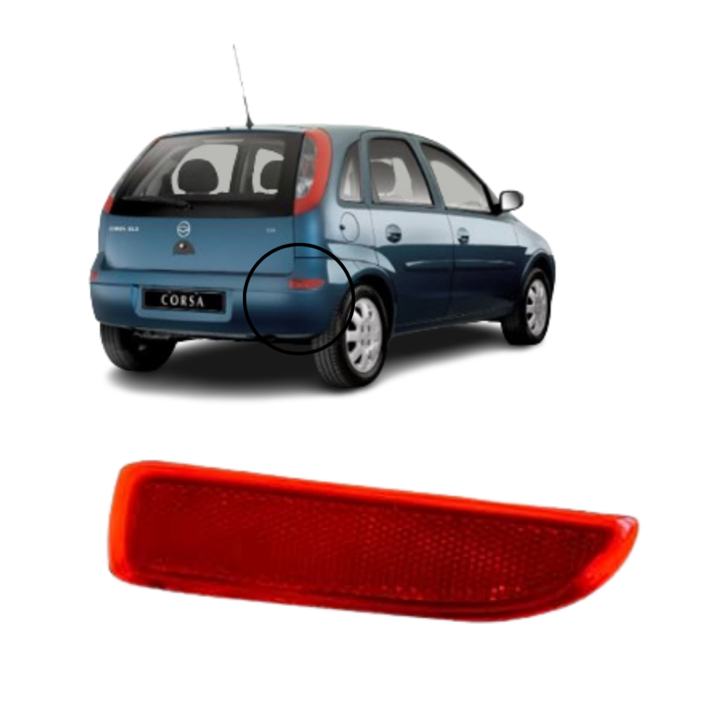 Refletor Lanterna Para-Choque Traseiro Corsa 2002 a 2012 Olho de Gato