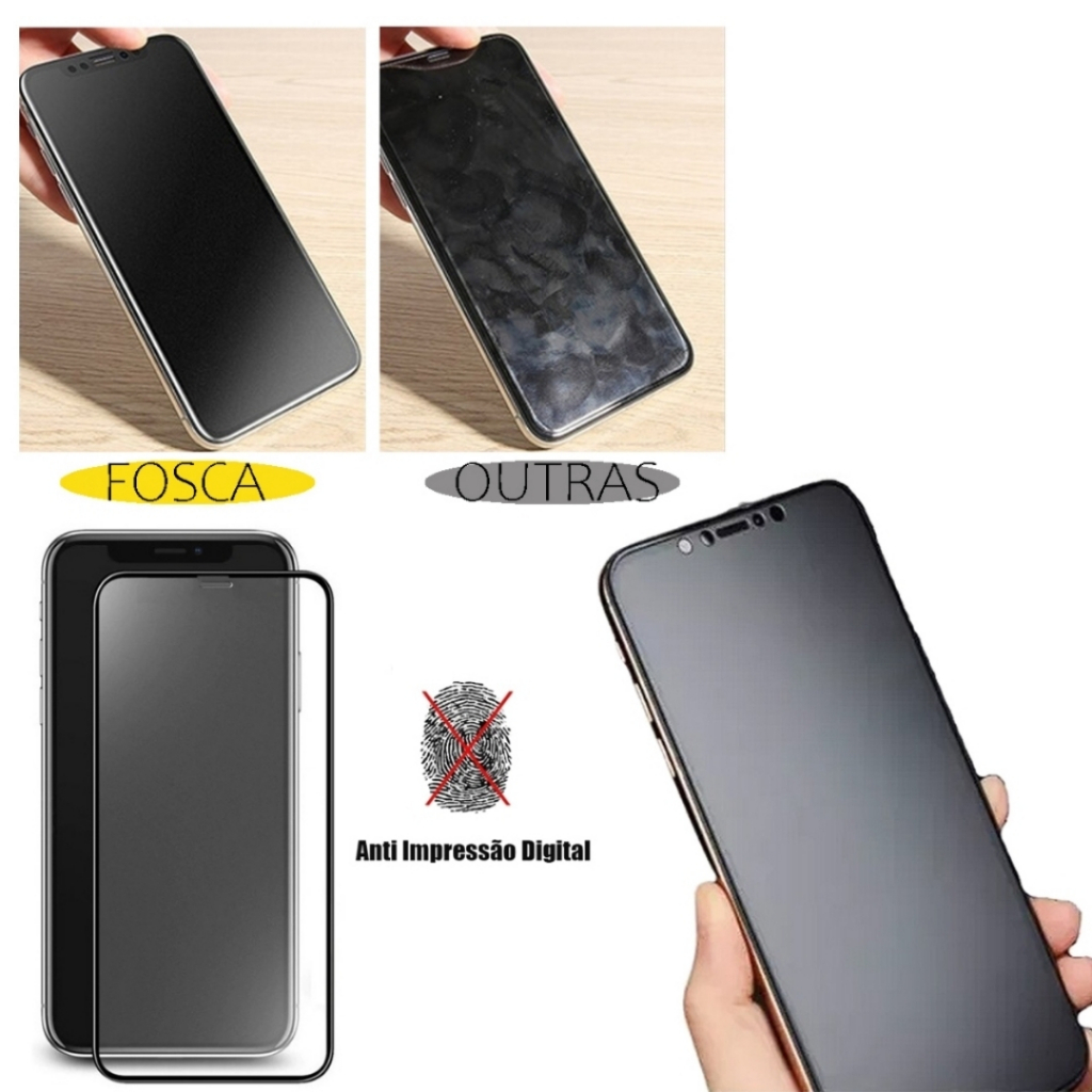 Kit 3 Película IPhone Fosca Cerâmica Flexível 3D 9D Para Todos Modelos de IPhone