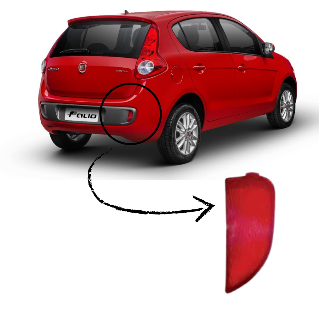 Refletor Lanterna Para-Choque Traseiro Novo Palio após 2013 Olho de Gato