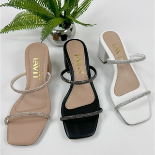 Salto Bloco Tamanco com Strass Sandália Feminina Salto Grosso Ref: 0158 em Oferta na Shopee