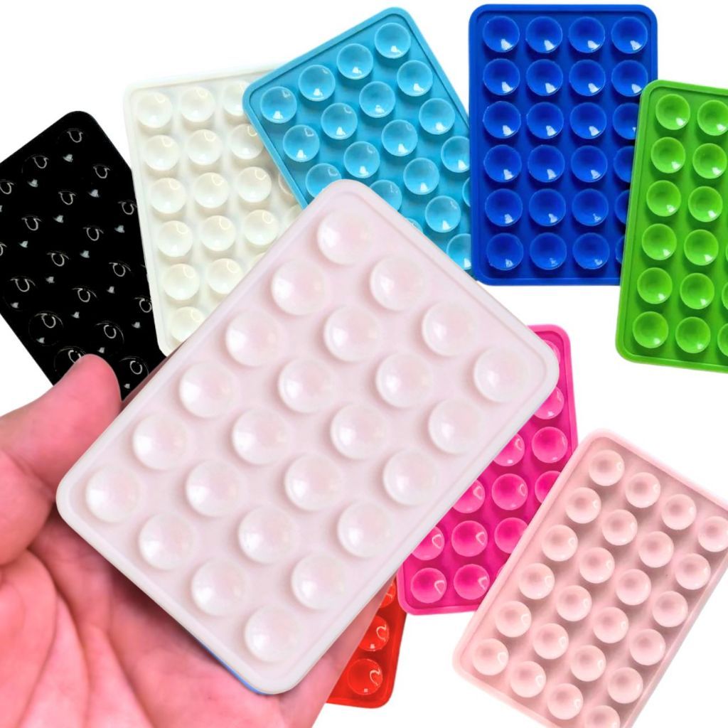 Suporte Adesivo PARA CELULAR SMARTPHONE  de Silicone com Ventosa para Celular Reforçado Rosa Claro