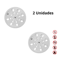 KIT 2 Tampa Ralo Grelha Inox Redondo 15x15 Abre e Fecha Rotativo