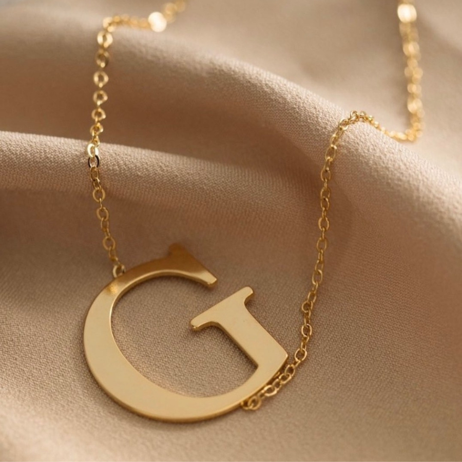 Colar com Inicial Letra Folheado a Ouro 18k Femenino Acessórios femininos Choker Colares