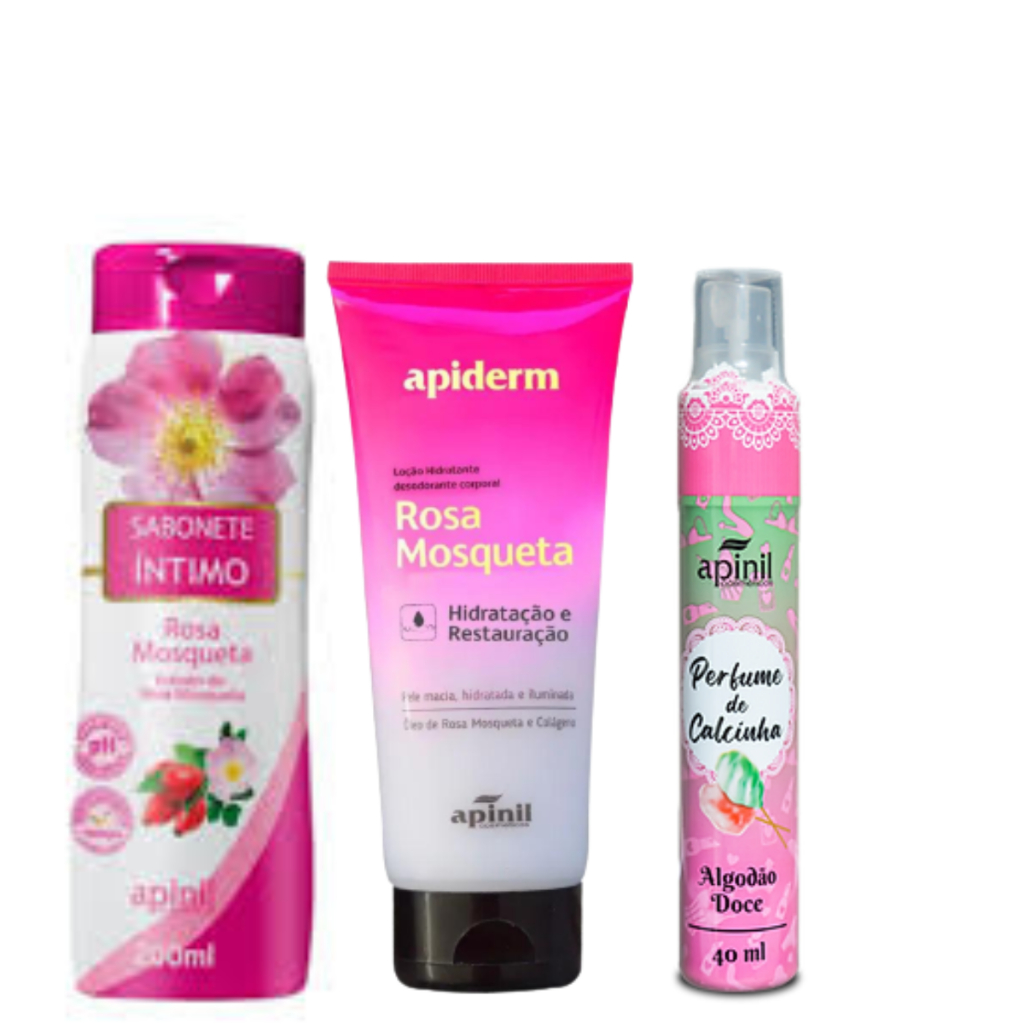 Kit Sabonete, Perfume de calcinha e Hidratante Rosa mosqueta / Algodão doce em Oferta na Shopee