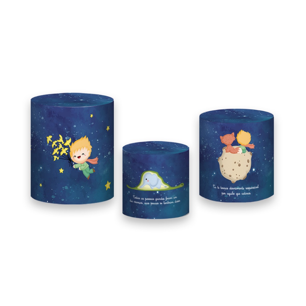 Trio de Capas de Cilindro - Pequeno Príncipe no Pequeno Planeta Cute 002
