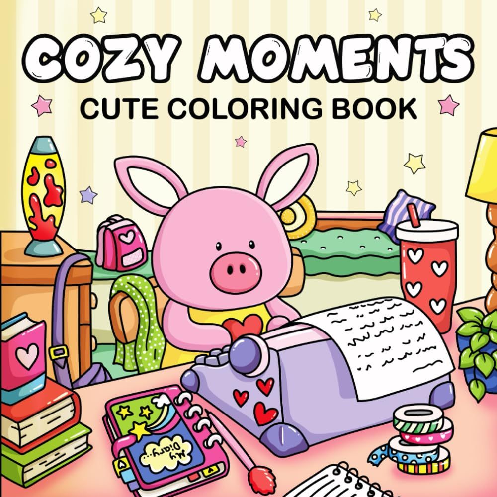 Kit 40 Desenhos Para Pintar E Colorir Cozy Moments Completo !  - Folha A4 75g Inteira! 1 Por Folha!