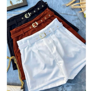 Short Feminino Alfaiataria Cinto Correntinha em Oferta na Shopee