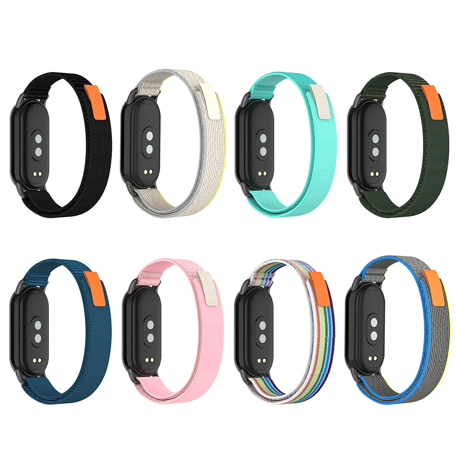 pulseira para Xiaomi Smart Band 9 Nylon Trail Loop extra Mi band 9 Velcro