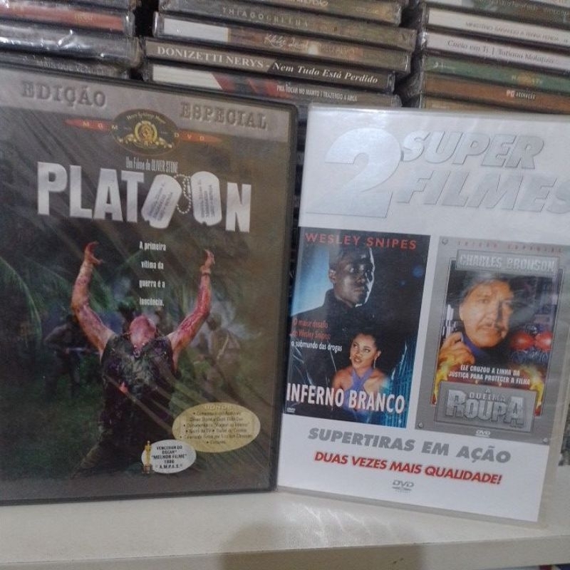 Kit Super Filmes Clássicos ( Platoon / Inferno Branco / Á Queima Roupa )