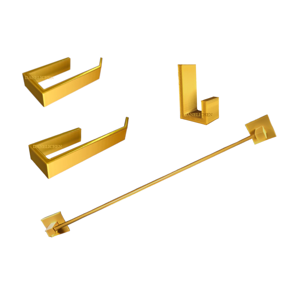 Acessórios P/ Banheiro Fita Dupla Face PLA Dourado Cabide Dourado Saboneteira Dourada