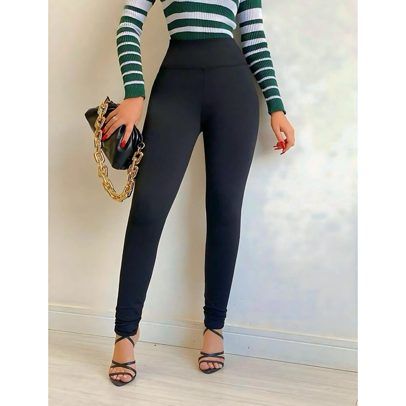 Calça Flenelada Feminina Cintura Alta em Oferta na Shopee