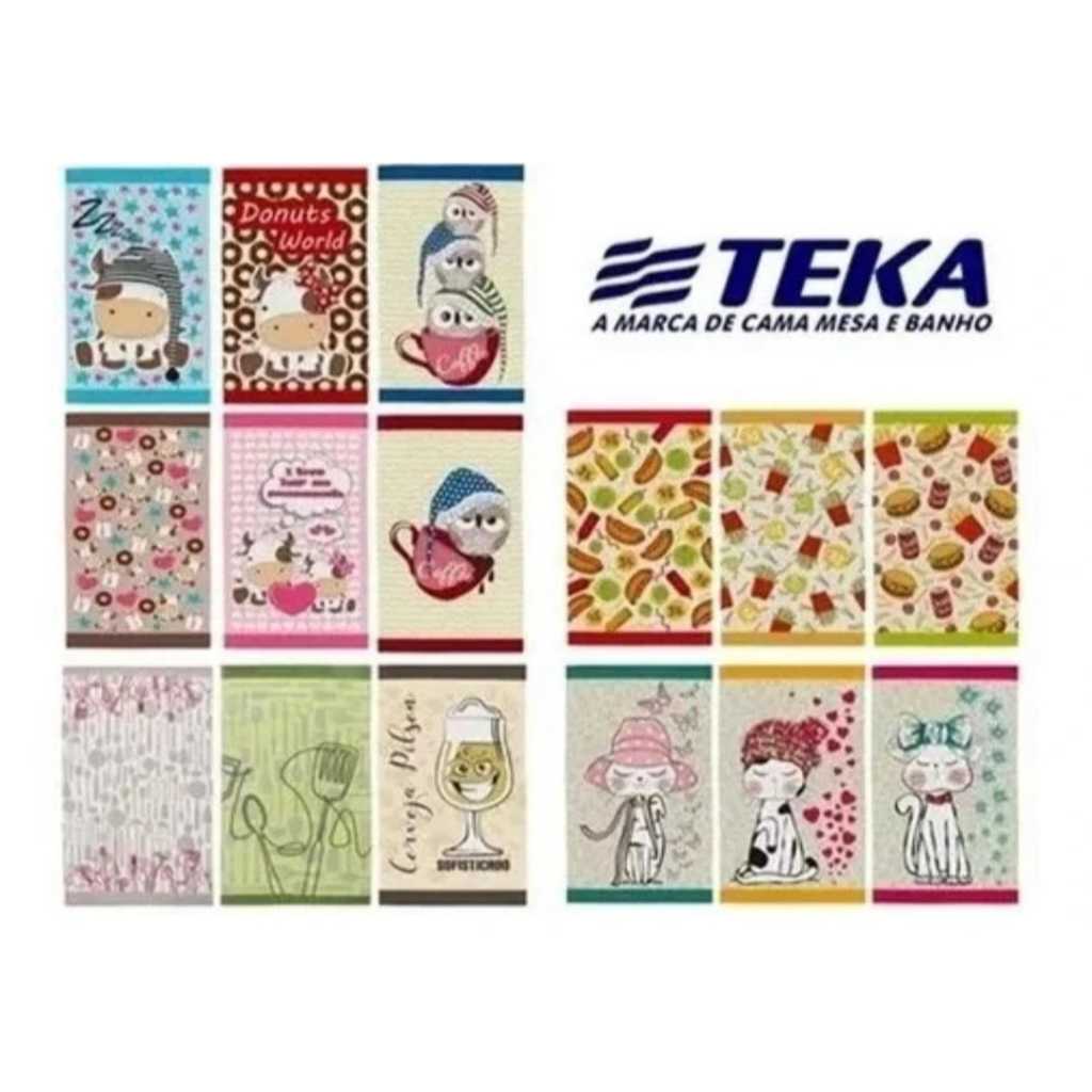 Kit 24 Pano De Prato Cozinha Atoalhado Teka Atacado! vem SORTIDOS