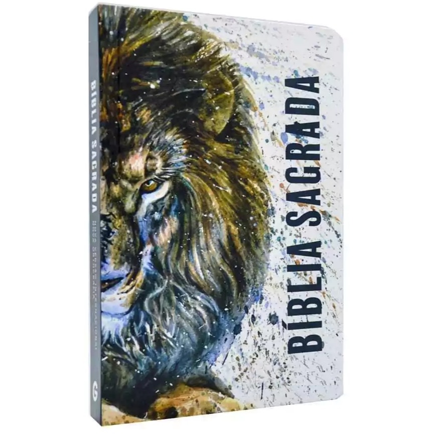 Bíblia Sagrada Leão e o Cordeiro Rc |Capa Dura | Editora Geográfica em Oferta na Shopee