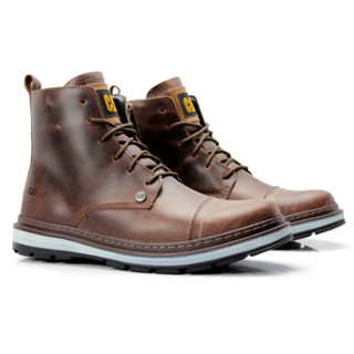 BOTA COTURNO MASCULINA CATERPILAR. COURO ,PALMILHA GEL em Oferta na Shopee