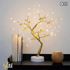 Luminária/Luz Noturna LED de Mesa Criativa de Árvore de Fio de Cobre a Pilha ou USB Decorativa