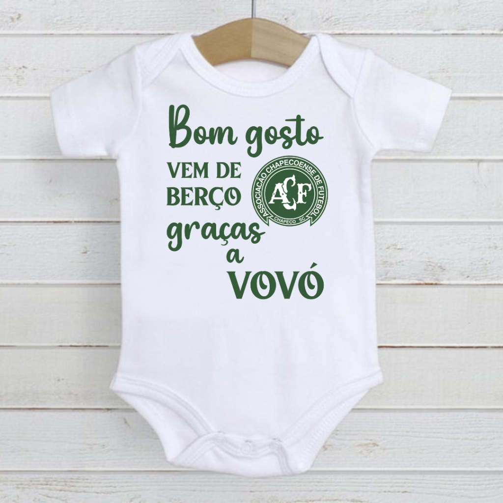 Roupa de Bebê Body time futebol Chapecoense Bom Gosto vovó
