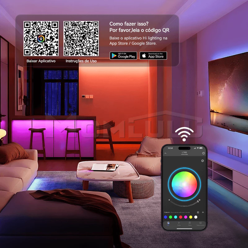 Fita de LED RGB 10/20/30/40M com Controle Remoto — foto 3