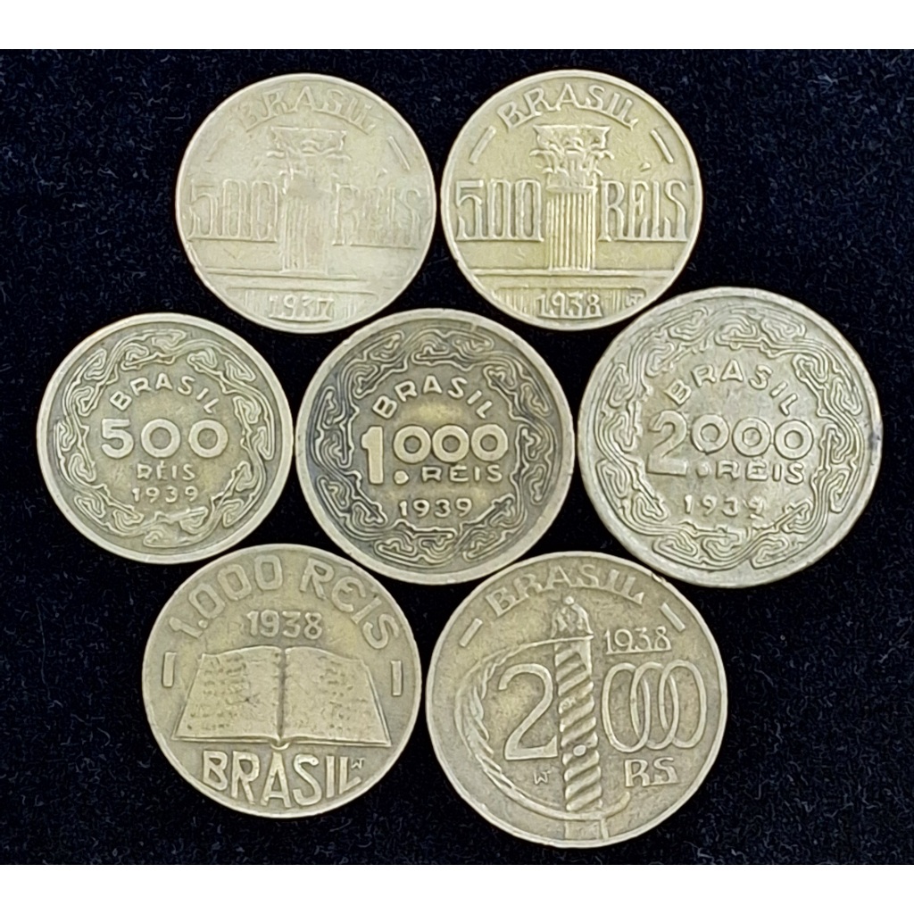 Brasil 7 Moedas Diferentes Bronze/alumínio Coleção Cultural