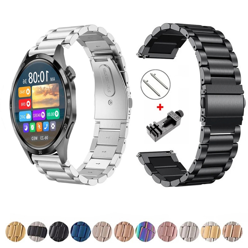 Pulseira de 22mm Metal Elos de aço inox para Smartwatch GT4 PRO de Engate Rapido