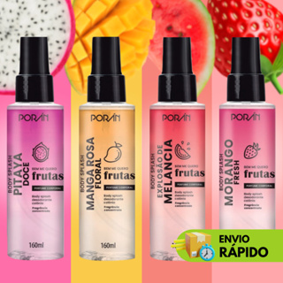 Body Splash Frutas Porán 160ml - Perfume Desodorante Corporal - Melancia - Pitaya - Manga Rosa - Morango - Pêssego em Oferta na Shopee