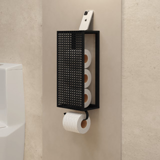 Porta Papel Higiênico Suporte Para Papel para Banheiro de Parede Suspenso Estilo Industria...