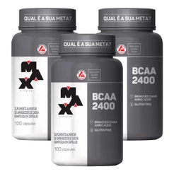 Kit 3x Bcaa 2400mg - 100 Cápsulas cada - Max Titanium