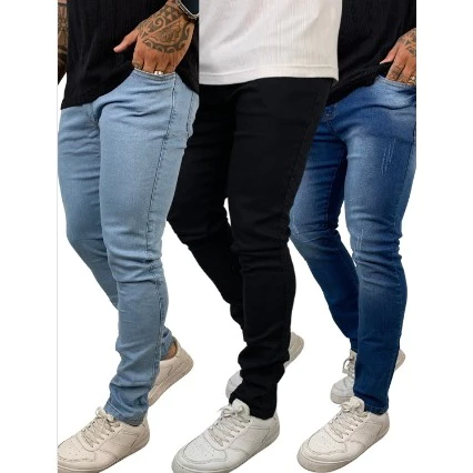 Kit calças jeans masculina Super Skinny original promoção — imagem 1